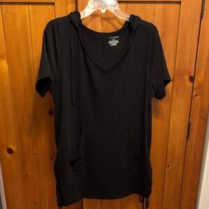 Lane Bryant Black Short Sleeve Hoodie